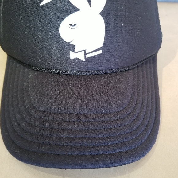 Vtg Playboy Bunny Logo Snapback Trucker Hat Mesh Bunny Label Otto… - Picture 3 of 12